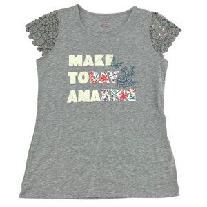 CRB Girl | Girl's Graphic Top | Grey | Size XL (16)